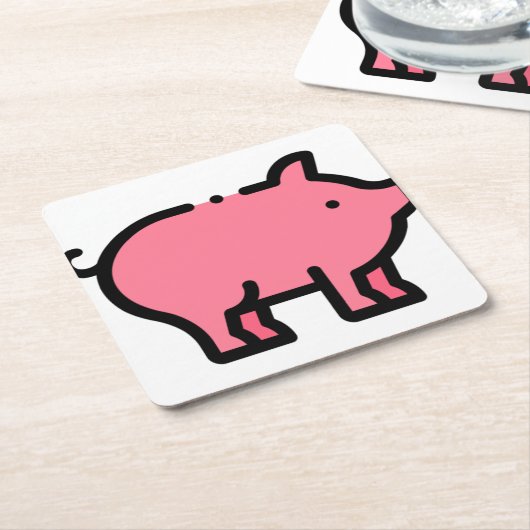 Pig Kartonnen Onderzetters (Schuin)