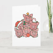 Pig kerstboom Funny Animal Kerstmis Feestdagen Kaart (Voorkant)