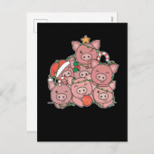 Pig kerstboom Funny Animal Kerstmis Feestdagenkaart (Voorkant / Achterkant)