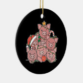Pig kerstboom Funny Animal Kerstmis Keramisch Ornament (Rechts)