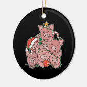 Pig kerstboom Funny Animal Kerstmis Keramisch Ornament (Links)