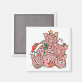 Pig kerstboom Funny Animal Kerstmis Magnet (Voorkant / Achterkant)
