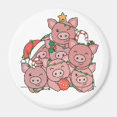 Pig kerstboom Funny Animal Kerstmis Magnet (Voorkant)