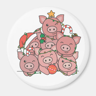 Pig kerstboom Funny Animal Kerstmis Magnet