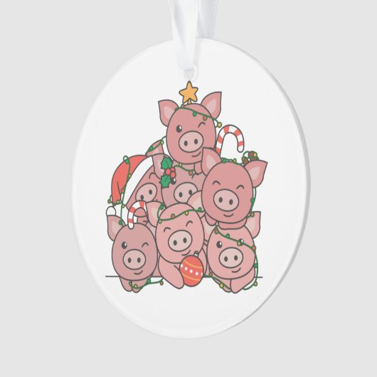Pig kerstboom Funny Animal kerstversiering Ornament (voorkant)