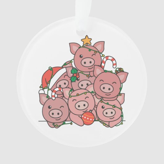 Pig kerstboom Funny Animal kerstversiering Ornament (voorkant)
