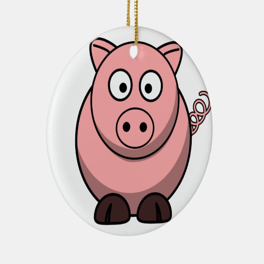Pig-kerstversiering Keramisch Ornament (Rechts)