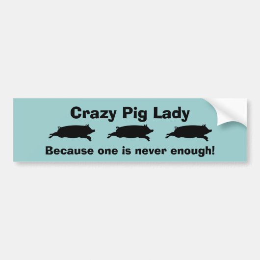 Pig Lady Bumpersticker (Voorkant)