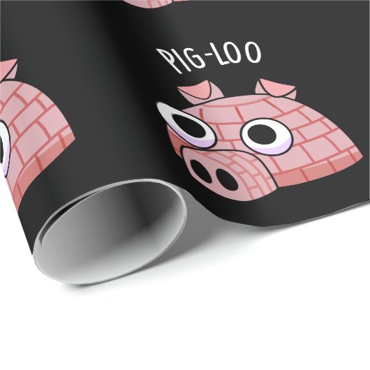 Pig-loo Funny Igloo Pun Dark BG Cadeaupapier (Rol Hoek)