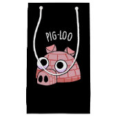 Pig-loo Funny Igloo Pun Dark BG Klein Cadeauzakje (Voorkant)