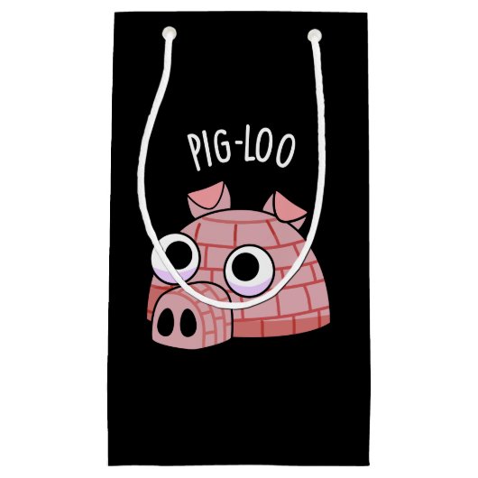 Pig-loo Funny Igloo Pun Dark BG Klein Cadeauzakje (Voorkant)