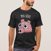 Pig-loo Funny Igloo Pun Dark BG T-shirt (Voorkant)