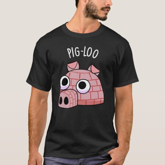 Pig-loo Funny Igloo Pun Dark BG T-shirt (Voorkant)