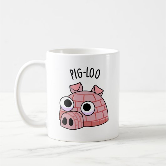 Pig-loo Funny Igloo Pun Koffiemok (Links)