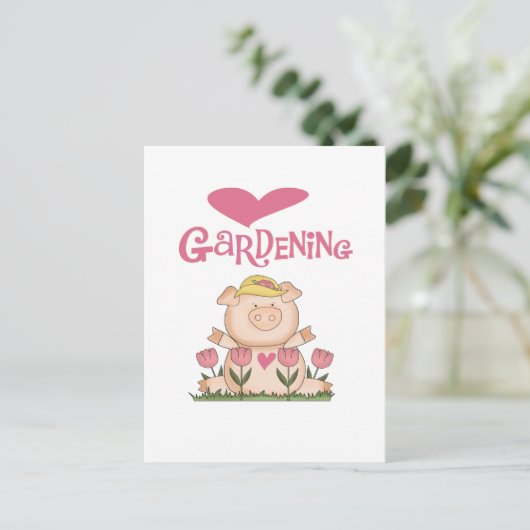 Pig Love Gardening Tshirts and Gifts Briefkaart (Staand voorkant)