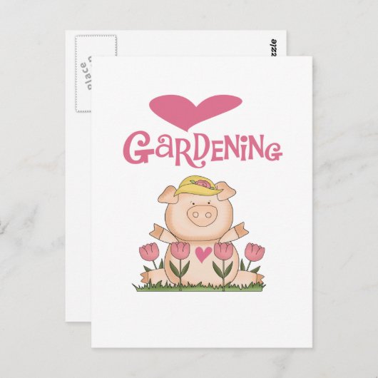 Pig Love Gardening Tshirts and Gifts Briefkaart (Voorkant / Achterkant)