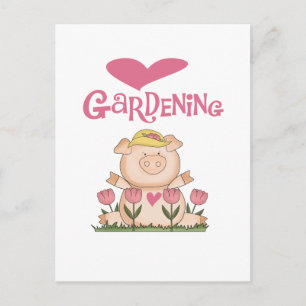 Pig Love Gardening Tshirts and Gifts Briefkaart