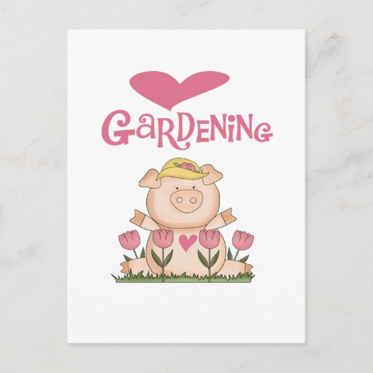 Pig Love Gardening Tshirts and Gifts Briefkaart (Voorkant)