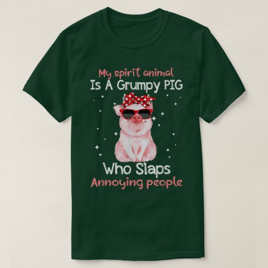 Pig Lover My Spirit Animal is Grumpy Pig Funny T-shirt (Design voorkant)