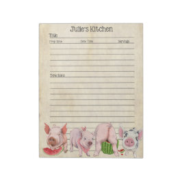 Pig Lover Recept Pad - Perfect om te delen Notitieblok