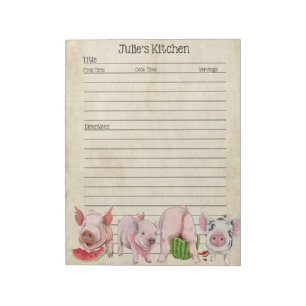 Pig Lover Recept Pad - Perfect om te delen Notitieblok