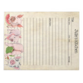 Pig Lover Recept Pad - Perfect om te delen Notitieblok (Voorkant)