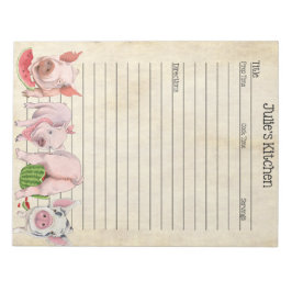 Pig Lover Recept Pad - Perfect om te delen Notitieblok