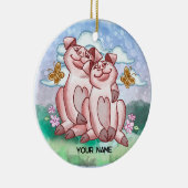 Pig Lovers   Keramisch Ornament (Rechts)