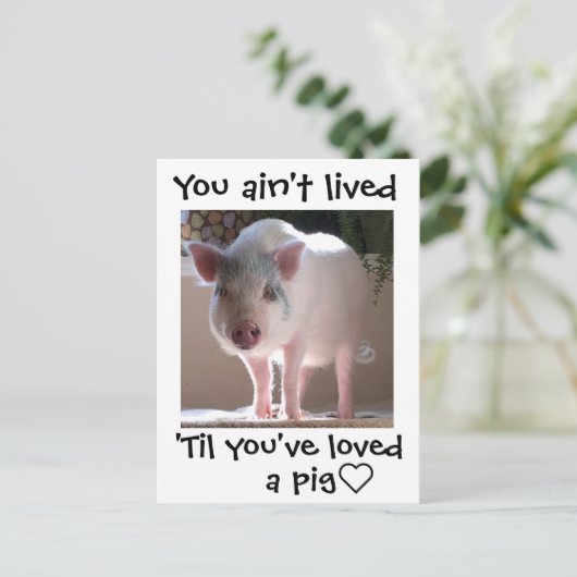 Pig lovin' briefkaart (Staand voorkant)