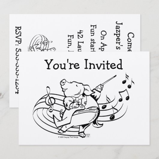 Pig Maestro, je bent uitgenodigd Kaart (Voorkant / Achterkant)