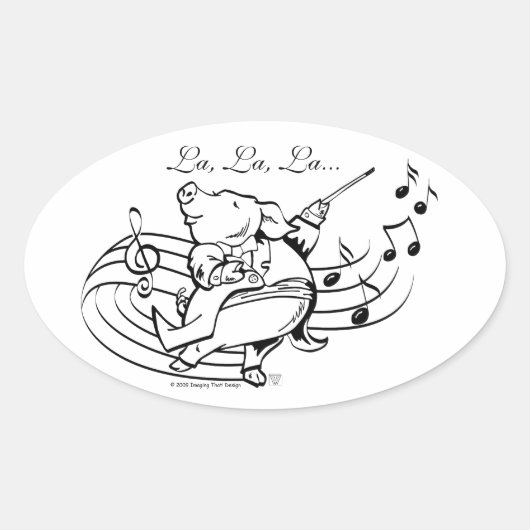 Pig Maestro Ovale Sticker (Voorkant)