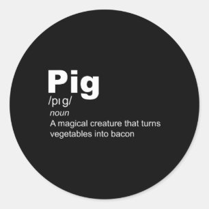 Pig Magisch Wezen - Bycon Lover BBQ Pork Grilli Ronde Sticker