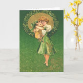  Pig Maiden Shamrock St Patrick's Day Kaart (Gele Bloem)
