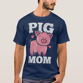 Pig mam Mama Heart Cute T-shirt