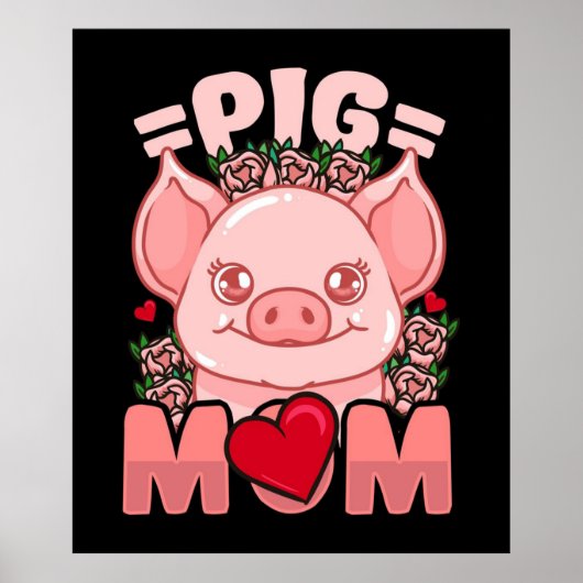 Pig mama | Gift for Owner Pig Mam Poster (Voorkant)