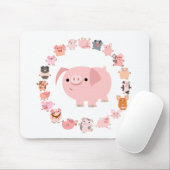 Pig Mandala mousepad Muismat (Met muis)