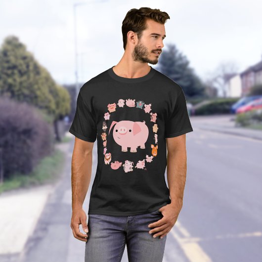 Pig Mandala T-shirt voorzijde