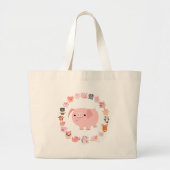 Pig Mandala zak Grote Tote Bag (Voorkant)