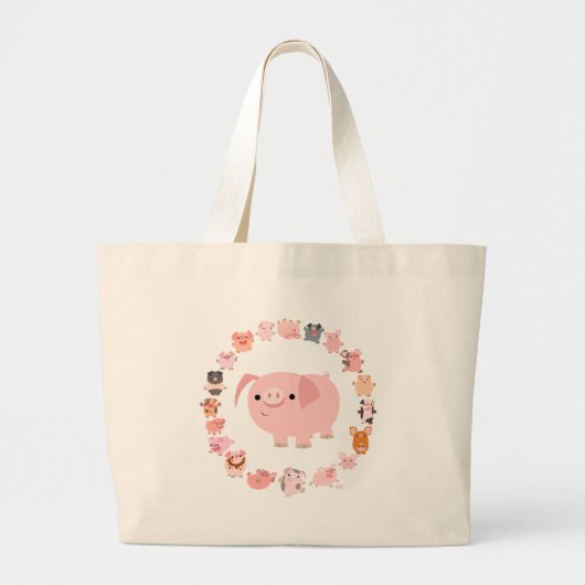 Pig Mandala zak Grote Tote Bag (Voorkant)
