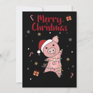 Pig Merry Christmas Animals Pigs Adult Cloth Face Feestdagenkaart