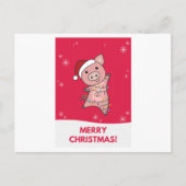 Pig Merry Christmas Animals Pigs Briefkaart (Voorkant)