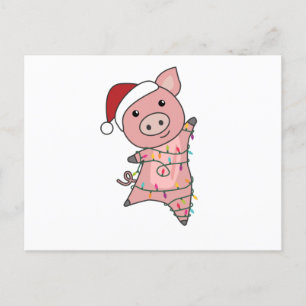 Pig Merry Christmas Animals Pigs Briefkaart