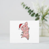 Pig Merry Christmas Animals Pigs Briefkaart (Staand voorkant)
