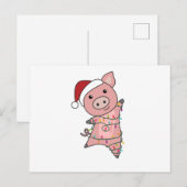 Pig Merry Christmas Animals Pigs Briefkaart (Voorkant / Achterkant)