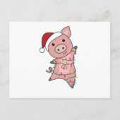 Pig Merry Christmas Animals Pigs Briefkaart (Voorkant)