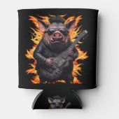 Pig Metal Gitaar I Ham Rock and Roll Muzikant Hot Blikjeskoeler (Voorkant)