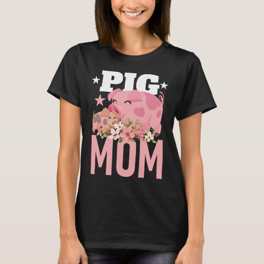 Pig Mom Funny Hog Farmer Varken Moederdag Boerderi T-shirt (Voorkant)