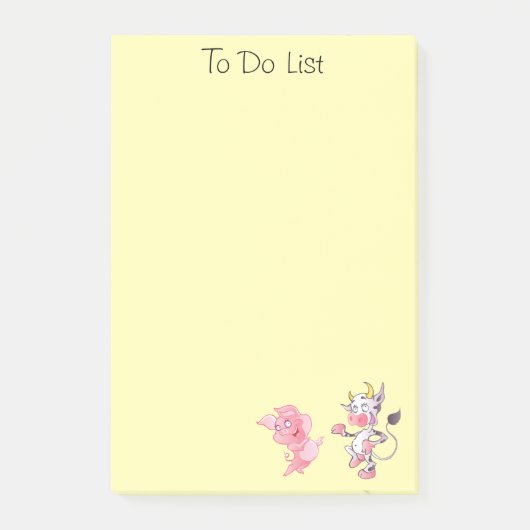 Pig n' Bull Boerderij Life Post-it® notes 4 x 6 (Voorkant)