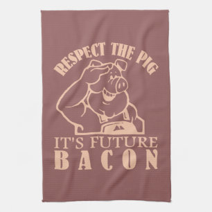 PIG NAAR aangepaste keukenhanddoeken BACON