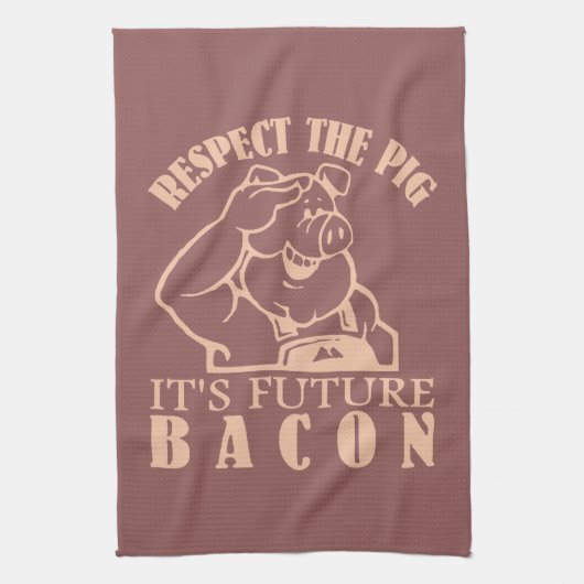 PIG NAAR aangepaste keukenhanddoeken BACON (Verticaal)